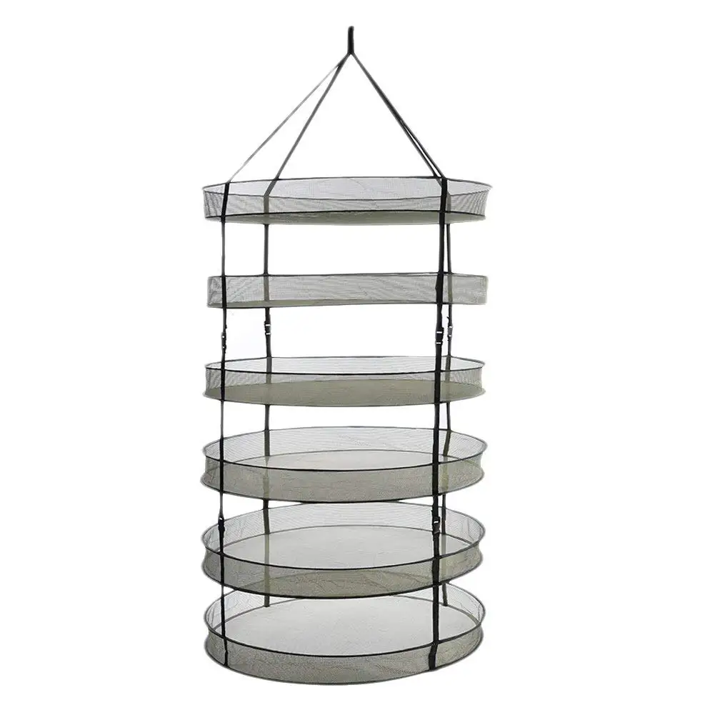 Collapsible Mesh Hydroponic Drying Rack Net Ipower 3 Feet Diameter With 6 Layers Steel Rings Foldable