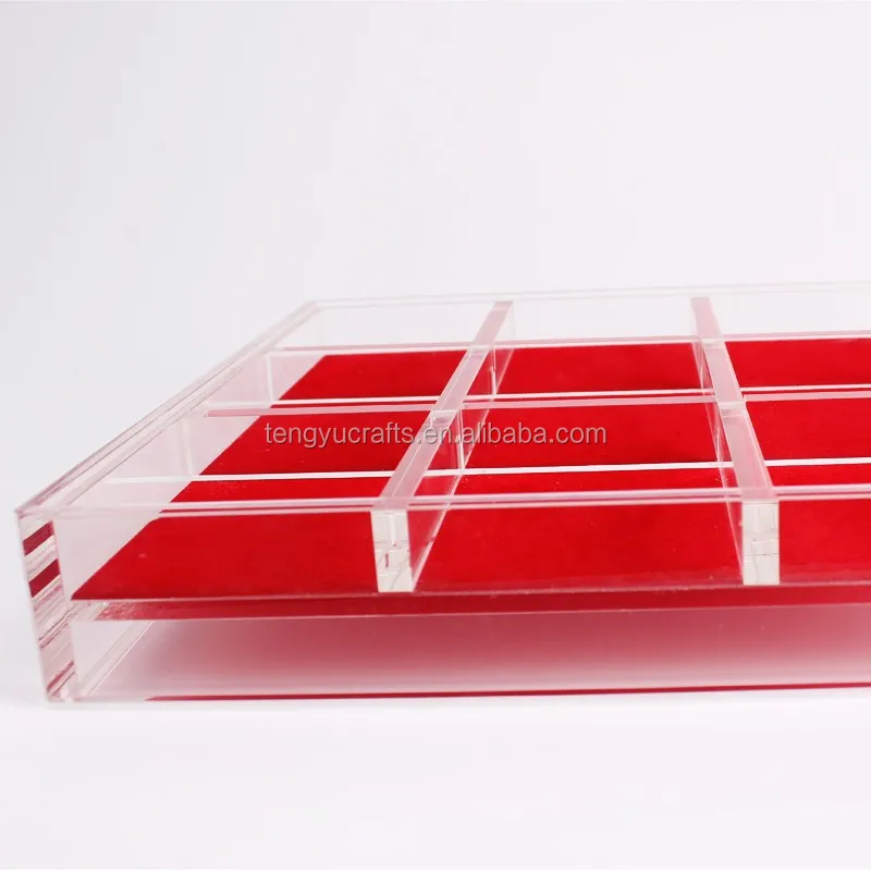 Cube Square Plexiglass Lucite Large Counter Display Case / Acrylic Gem Jewelry Display Box With