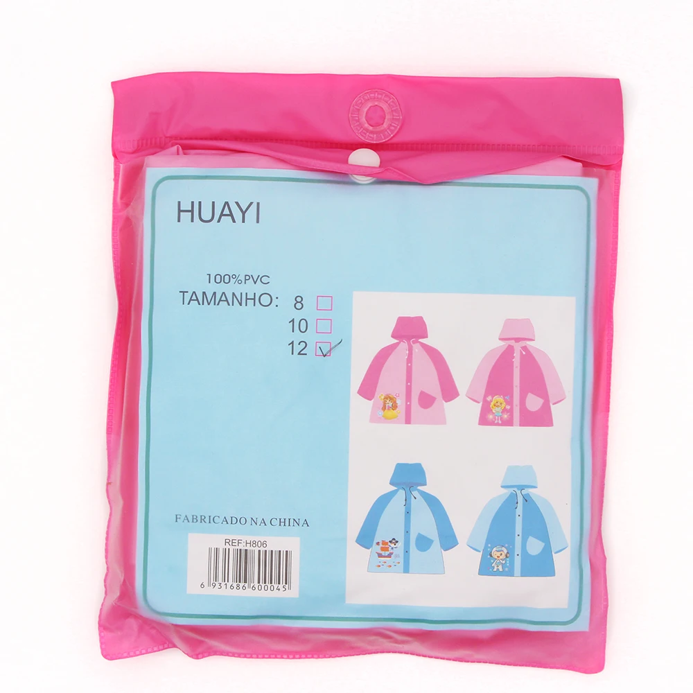 Hikingblue Pvc Cartoon Waterproof Childrens Rain Coat For Kids