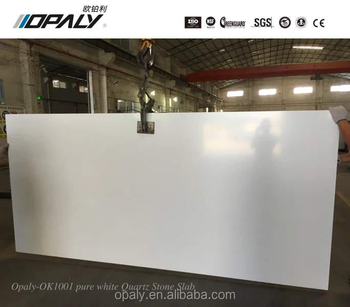 Hot Sale Pure White Quartz Stone Slab Ok1001 For Countertop Buy