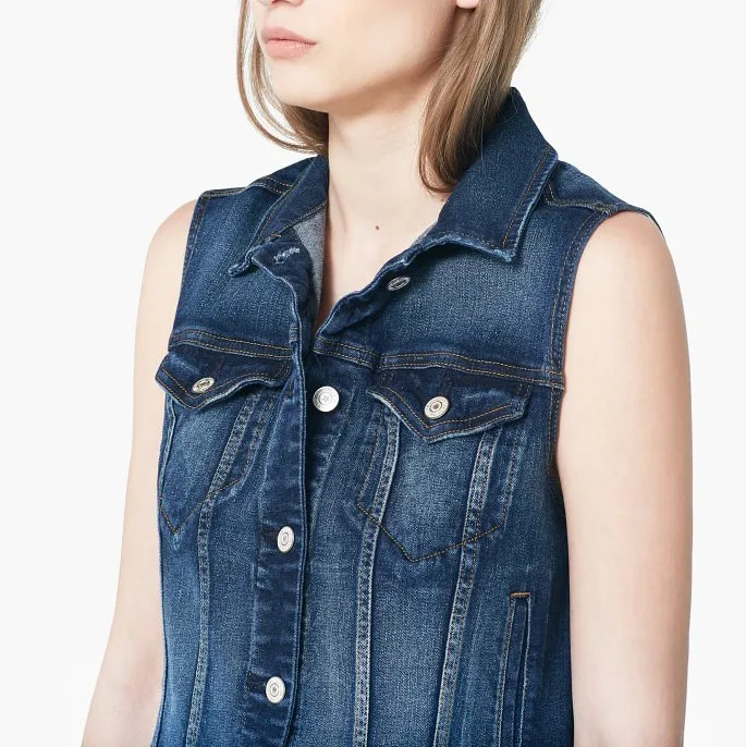 casaco jeans sem manga