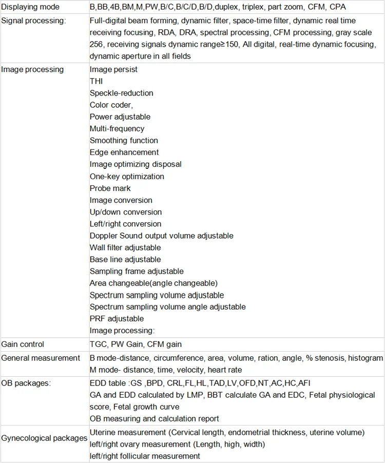 Portable medical equipment mobile computer ultrasound machine with all kinds of probe in hosital