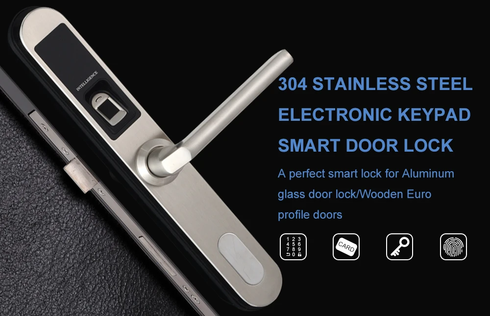 Waterproof Digital Biometric fingerprint sliding Glass door lock hook lock for sliding door lock wood