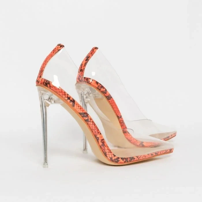 perspex snakeskin heels