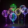 high quality round clear flashing globos led bobo bubble helium balloon string