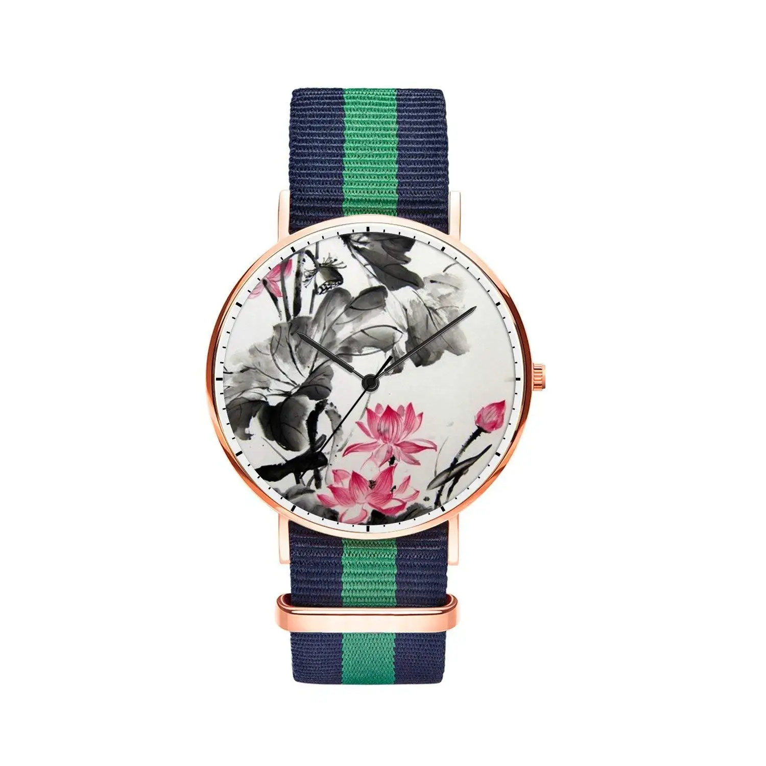 FELOOWSE Youth Men’s Watches, Boys Watch Unique Rose Gold Imported Japanese Quartz Unisex Wrist Watch, Practical Waterproof and Youth Fashion Personalized Design for Man,Boyfriend and Family.- Lotus