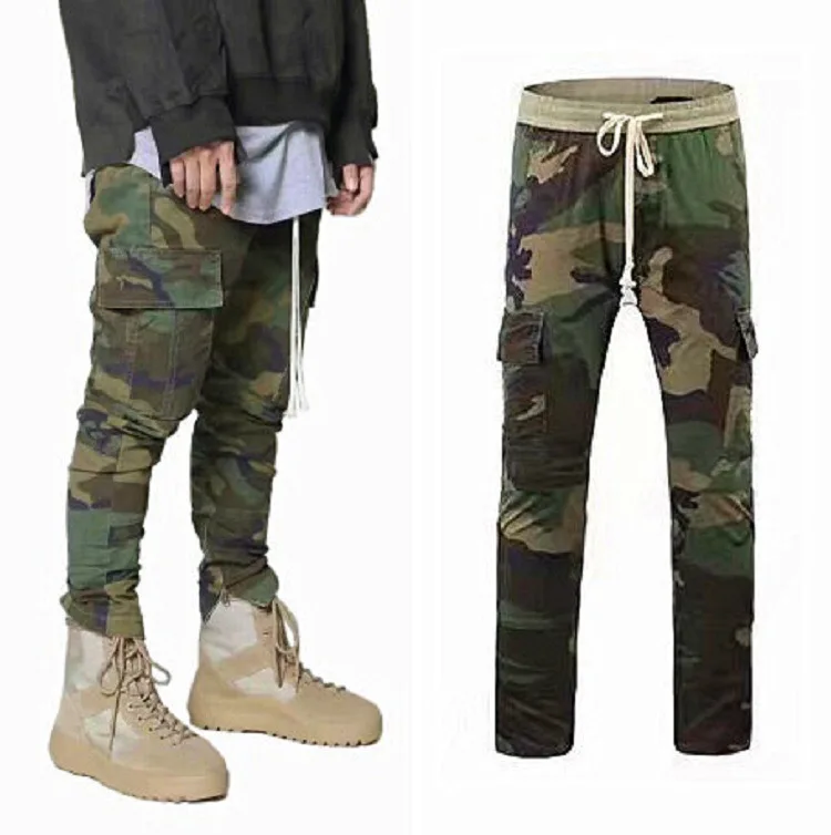 Oem Long Drawstring Elastic Zipper Pocket Side Zipper Camouflage Cargo Pants Buy Camouflage