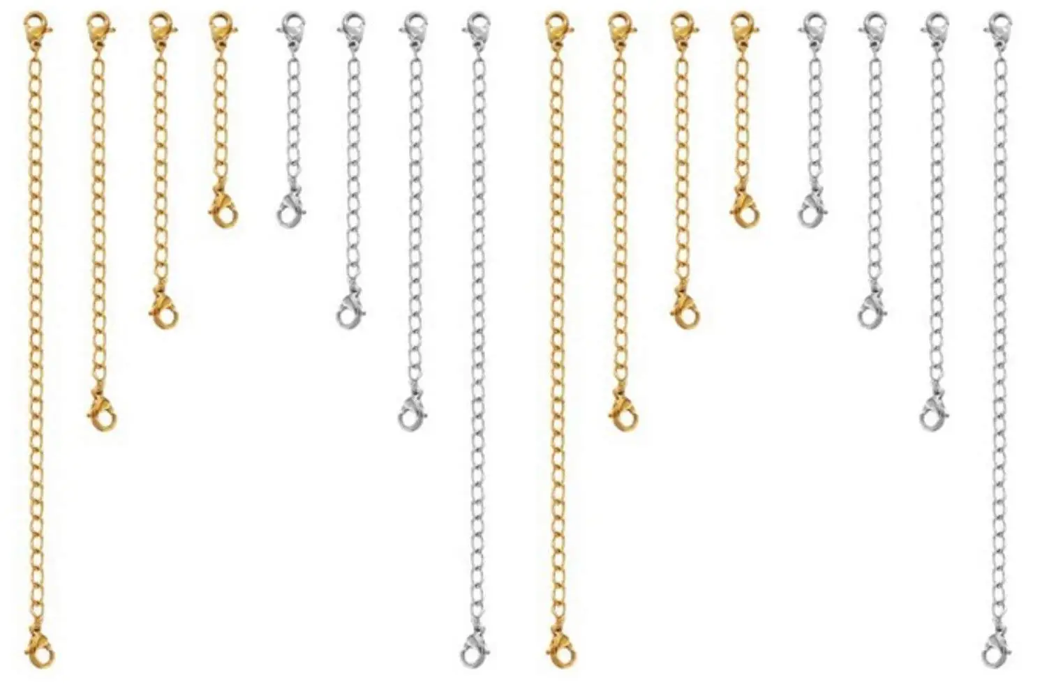 Bracelet Extender Gold Find Deals On Get Quotations Swonvi Tm 16 Pcs Silver And Gold Color Necklace Bracelet Chain Jewelry Extender