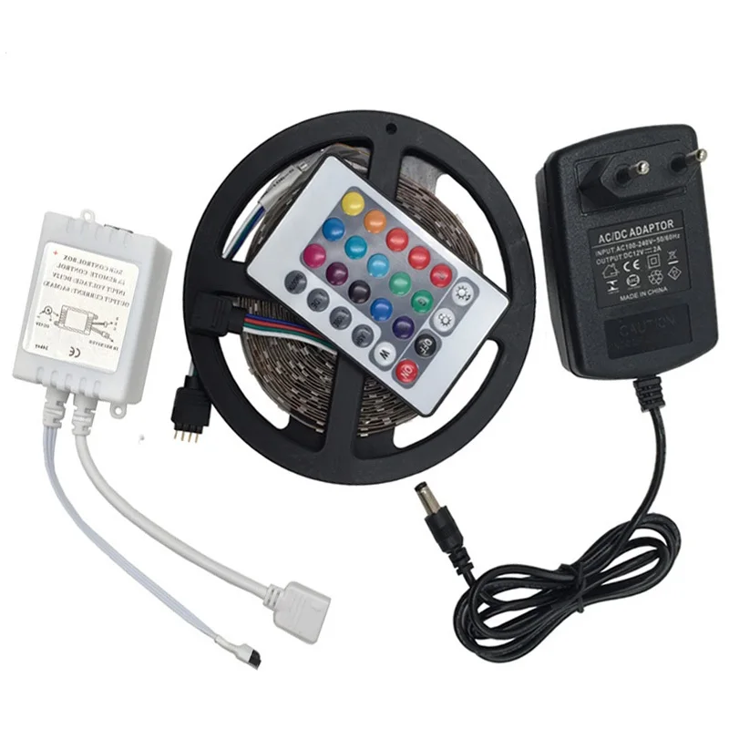 300leds non waterproof RGB/White/Warm white/Bule/Red/Green/Yellow 5m SMD 3528 LED strip light with DC 12V 2A power adapter