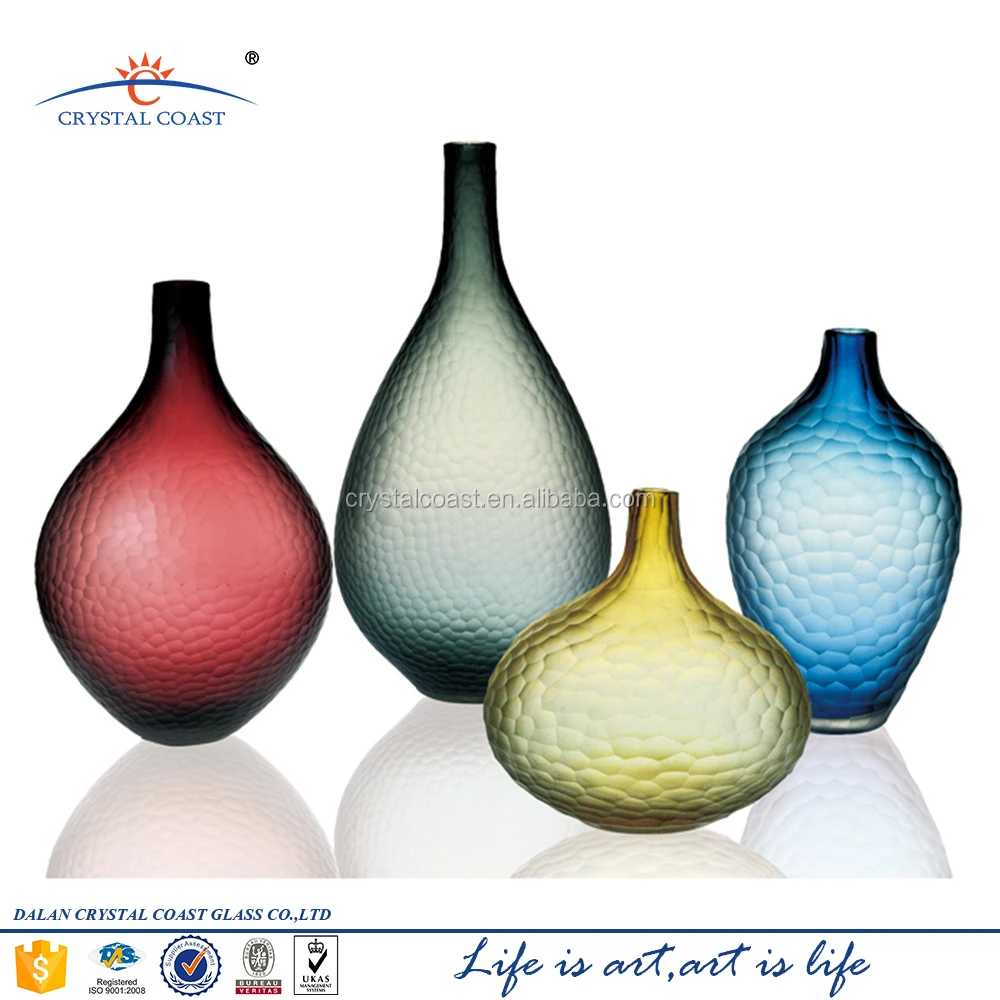 Wholesale Large Tall Oval Handblown Glass Mosaic Vase Factory Buy