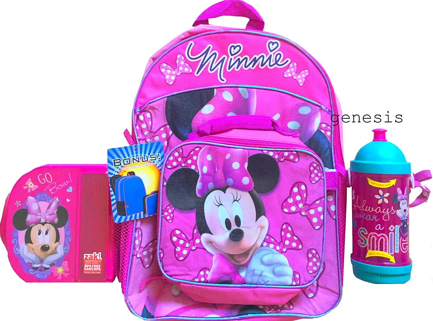 minnie mouse backpack with lunch bag