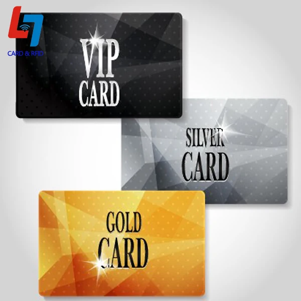 Different Variety VIP/GOLD/SILVER Menbers PVC Card Color with CMYK