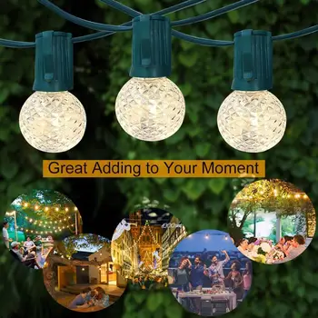 Warm White G40 Solar Ed Led String Lights Globe Light For Backyard Deck Patio Pergola Porch Pool Party View Outdoor Enrich Product
