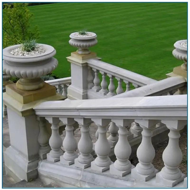 Antique Garden Decor Hand Carving White Stone Marble Balustrade - Buy 