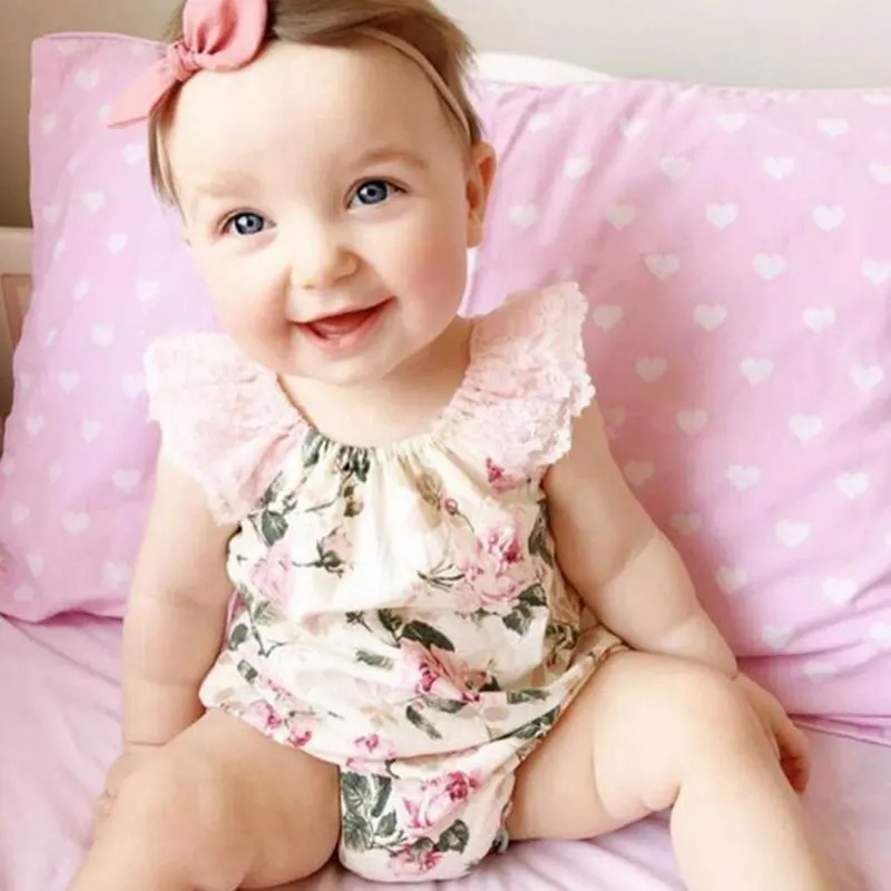 Fashion Beautiful Baby Girl Cute Summer Short Sleeve Baby Lace Romper ...