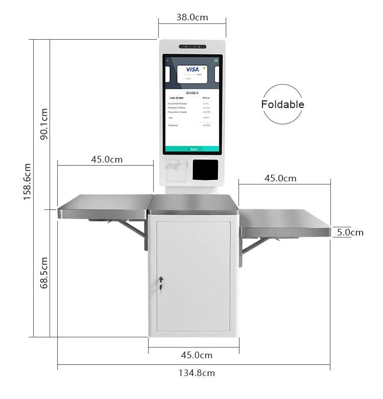 24 Inch Touch Screen Supermarket / Shopping Mall Self Service Checkout