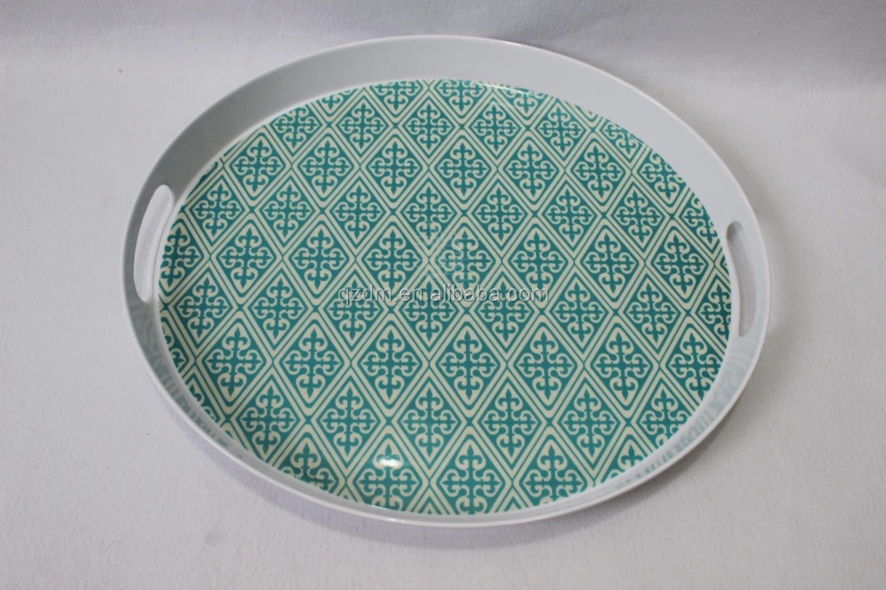 Melamine Serving tray Plastic oval with handle