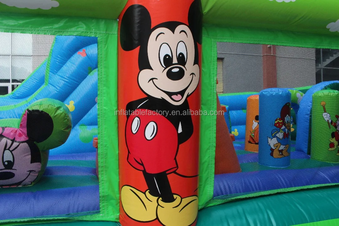 2020 popular inflatable blow up playhouse party bouncy castle with slide hire rental