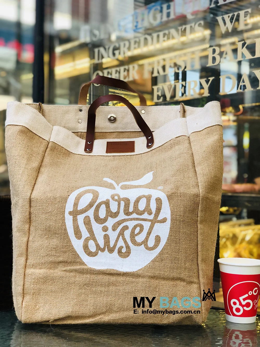 custom printed jute shopping bags