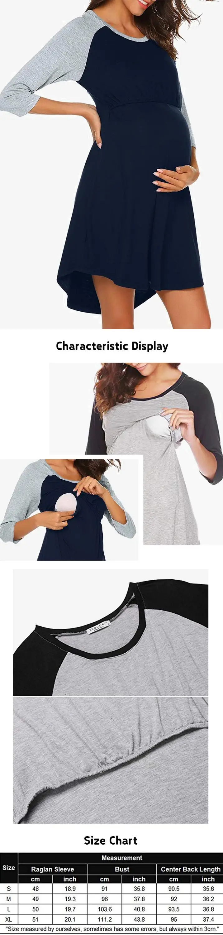 Lynmiss Wholesale Custom logo best green home cotton night sleep maternity clothing dress maternity wear