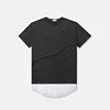 American style free blank sample rounded hem two-tone plain color man t-shirt
