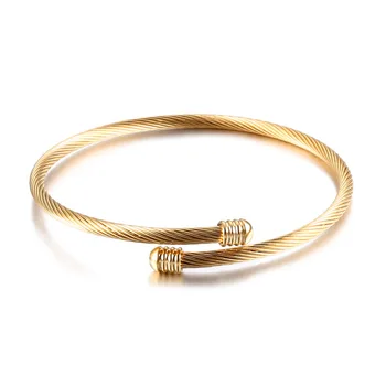 Expandable Cable Wire Bracelet Stainless Steel Twisted Cuff Bangle For Women Bracelets Gold Bangles Latest Designs Expandable Cable Wire Bracelet Stainless Steel Twisted Cuff Bangle For Women Bracelets Gold Bangles Latest Designs