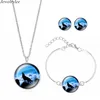 Hot Sell Wolf Horse Necklace Earring Jewelry Set For Women And Men