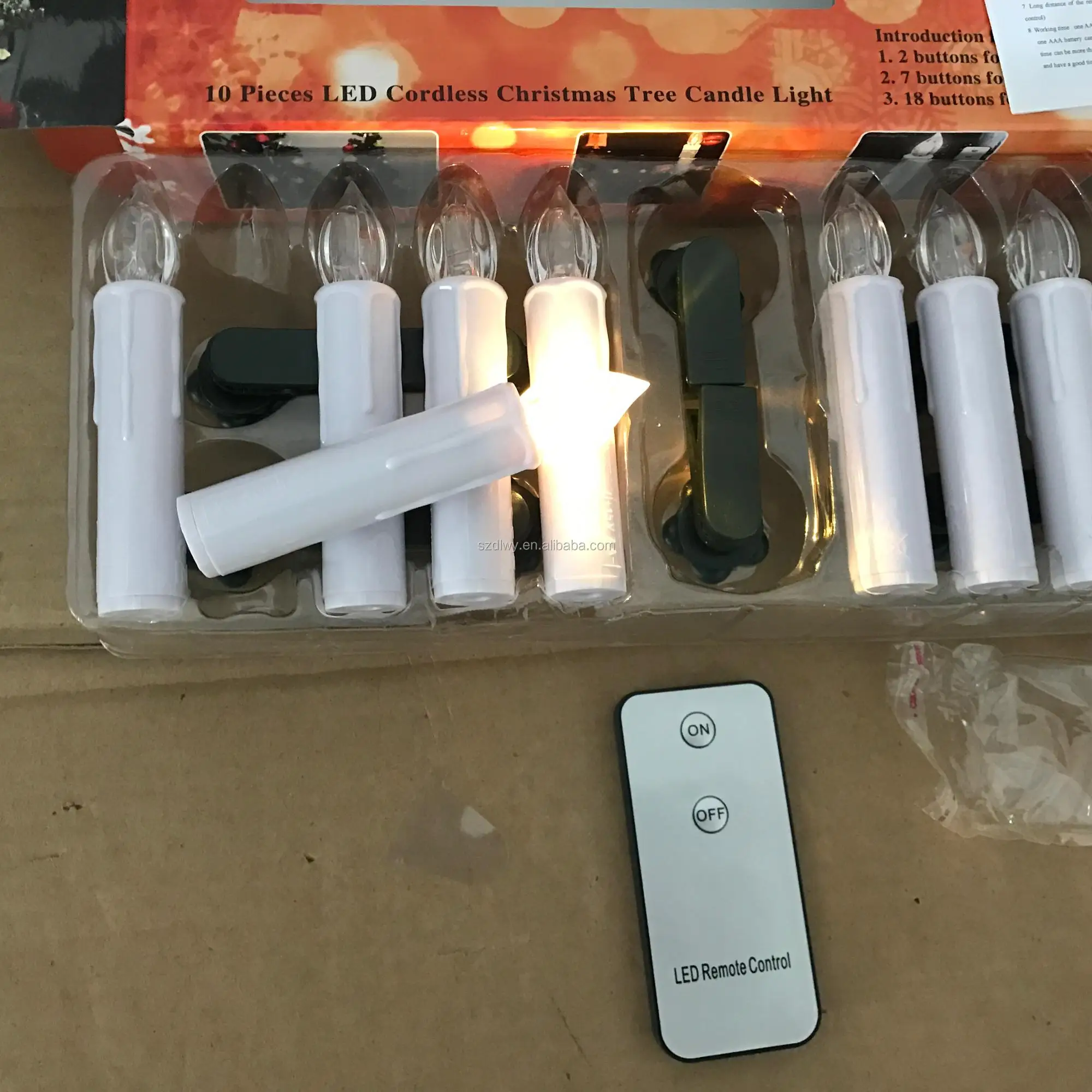 Wireless Christmas Tree Light Remote Control Led Candles Set Of 10