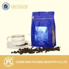 Laminated aluminum foil box bag with pocket zipper and clear side windows for coffee beans
