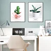 Nordic Minimalist Refresh Succulents Cactus Canvas Paintings Poster Print Living Room Study