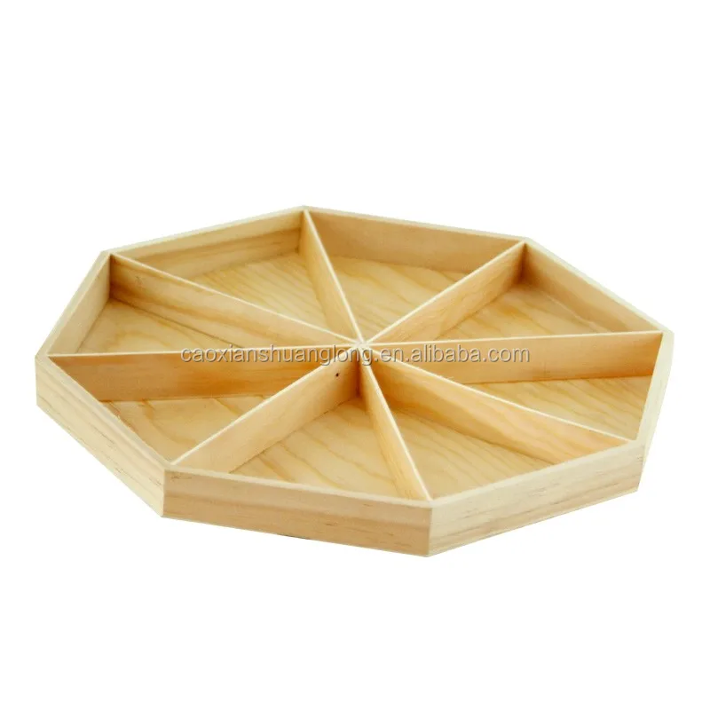 Round Wooden Compartment Tray With Inside Dividers Buy Round Wooden