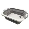 Foldable Multi-function Kitchen Plastic Washing and Draining Veggies Fruits Food Grade Collapsible Chopping Board