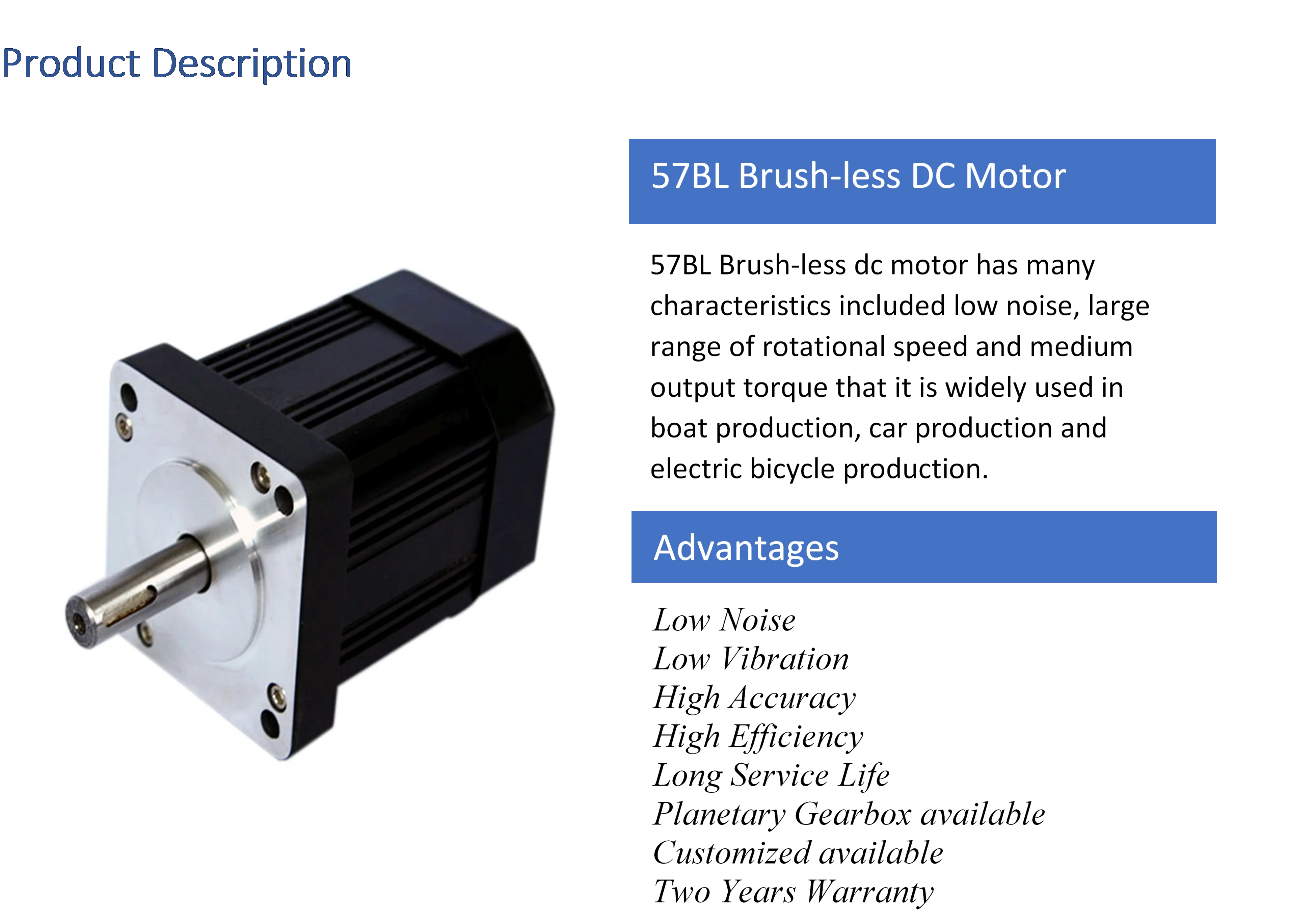 57bl 24v 60w 3000rpm Constant Torque Brushless Dc Motor Brushless Dc