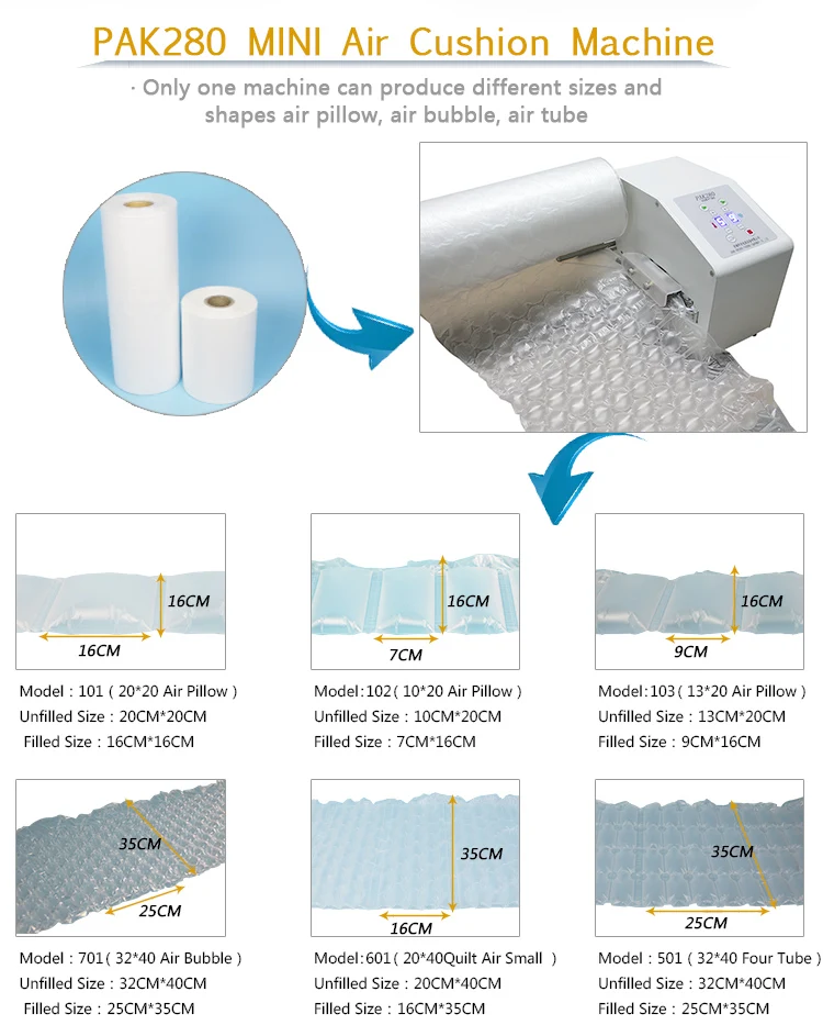 Protective Packaging Material 100 Ldpe Plastic Air Cushion Packaging