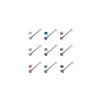 Stainless Steel Piercing Nose Ring Gem Nose Bone Colored Nose Bone
