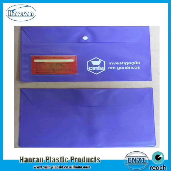 Plastic Travel Document Wallet,Pvc Envelop Document Bag With Snap