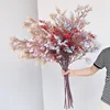 New design floral single stem white color smoke tree blossom artificial flowers for wedding backdrop decor fall decoration
