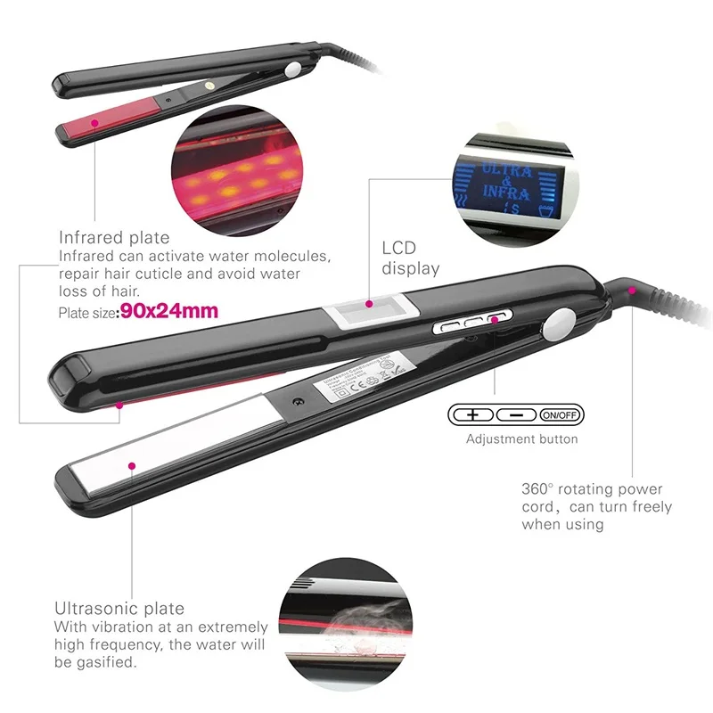 Guaranteed 100% Infrared Ultrasonic Hair Straightener Cold Iron Lcd ...