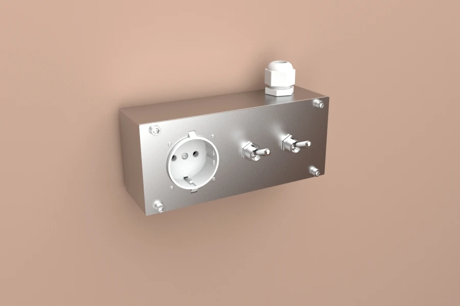 Stainless Steel Wall Mounted Socket Box Builtin Wall Power Socket