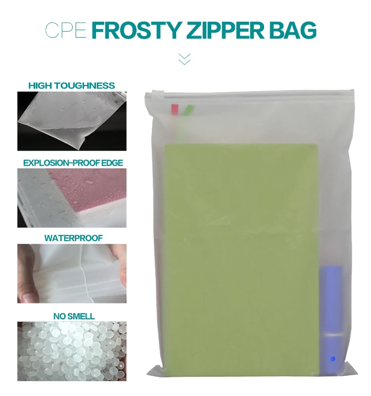 50pcs One Pack 30*40 Cm Waterproof Frosted Slider Pvc Zipper Bags