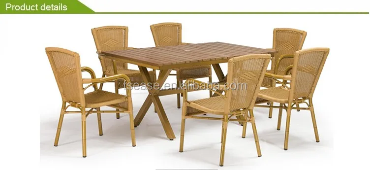 Furniture Bamboo Look Rattan Stackable Patio Dining Set -rome - Buy