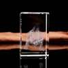 Wholesale 3D Laser Crystal Glass Cubes With Animal Tiger Figurines Inside For Souvenir