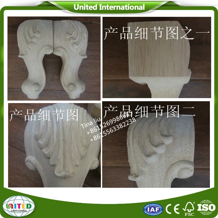 Antique carved wooden table leg