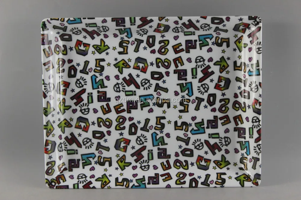 30.5x24cm Plastic Melamine Rectangle Tray With Own Design