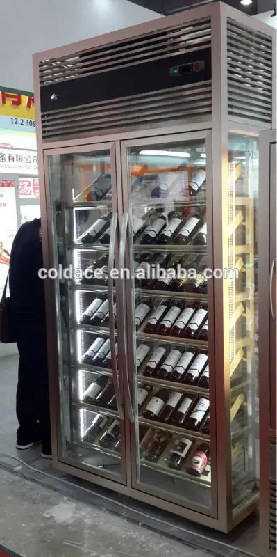 Modern Wine Cabinet Beverage Cooler Glass Upright Display Fridge