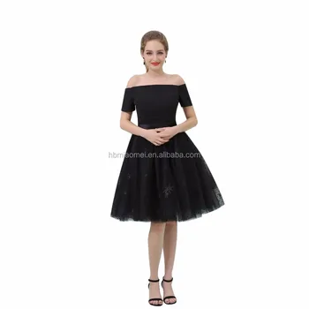 black puffy dress short