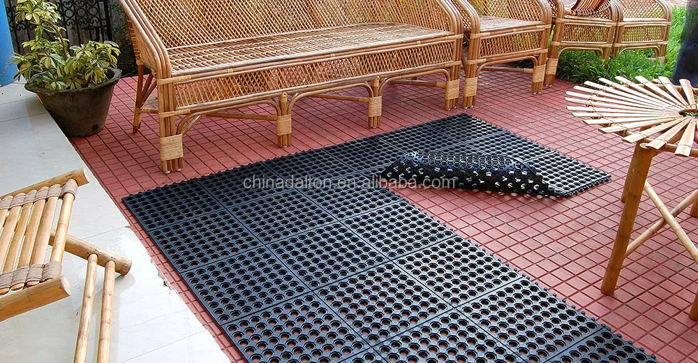 Outdoor Water Drain Holes Rubber Mat For Wet Area Buy Holes Rubber