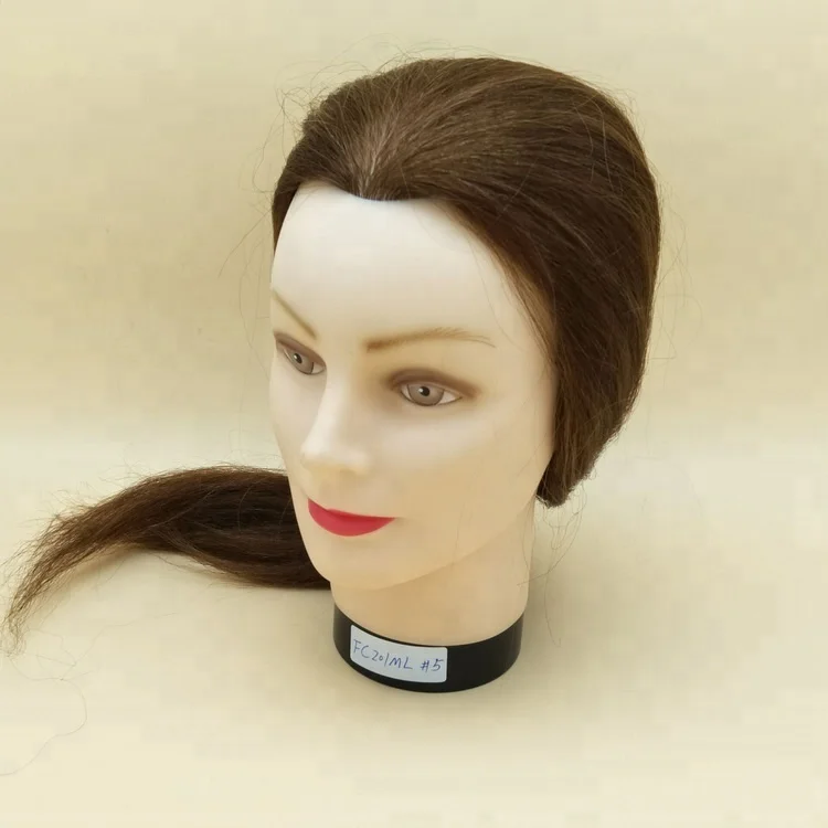 18 Inch 50 Human Hair Training Head Hairdresser Mannequin