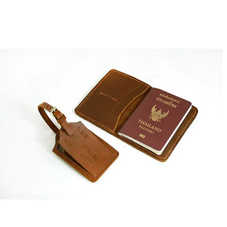 personalized luggage tag and passport holder set