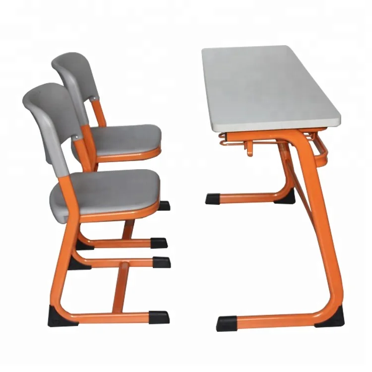 India Kids Study Table And Chair 2 Seaters Library Furniture With Metal